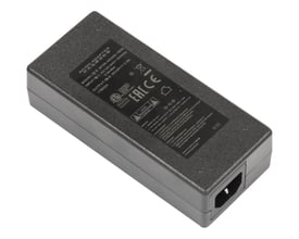 MikroTik 48V2A96W sort strømforsyning med stik, input 100-240V, output DC48V 2.0A.