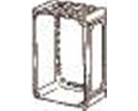 Skematisk tegning af Fibox EK SOLID kassebund i grå, der viser dens dimensioner og struktur.