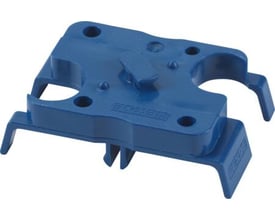 Hager fod til 18mm Clic'line dåse, blå kunststof, designet til planforsænkede installationskanaler.