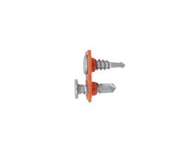 EJOT profilskrue C4, 4,8 x 16 mm, vist fra siden med spids og orange skive ved skruehovedet.