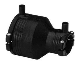 Georg Fischer El-reduktionsmuffe PE, SDR11, 225/160mm. Muffen er sort, fremstillet af PE100 materiale og har to svejsezoner med svejseindikator.