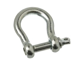 Galvaniseret H-sjækel med 8mm diameter, fremstillet i elektrogalvaniseret stål med hvid baggrund.