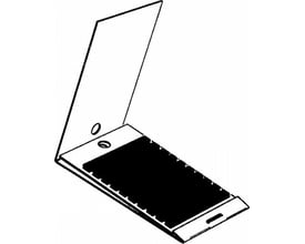 Schneider Electric Mærker AR1MB01, A-Z sæt, vist som et diagram med en klaplåg og et sort felt.