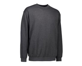 ID Identity GAME sweatshirt i grafit melange med rund hals, lange ærmer og ribkant ved ærmer og bund.