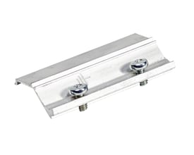 Schneider samlestykke INKA-SSJ i aluminium med to skruer, designet til at samle INKA kanaler og sikre potentialudligning. Det måler 80mm i frontbredde.