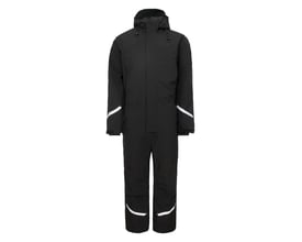 Sort Lyngsøe Rainwear vinterkedeldragt 4WS-4073 i størrelse 4XL med hætte og lyse refleksstriber.