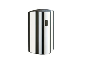 Tættere vinkel på Grohe Tectron elektronisk urinal armatur i krom, der fremhæver den buede form og sensoråbning.