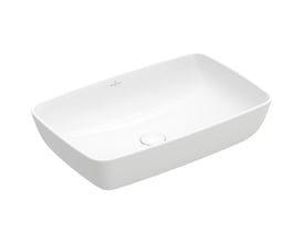 Villeroy & Boch Artis 4172 er en hvid, firkantet topmonteret vask med blødt afrundede hjørner.