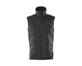 Mascot Termovest Climascot i sort, størrelse 4XL, med høj krave og lynlåse foran og på lommerne.