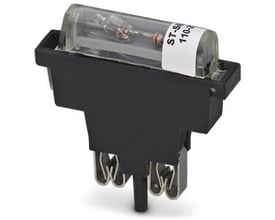 Phoenix Contact ST-SILED 24 sikringsstik med 400V mærkespænding og 6,3A mærkestrøm, i sort plast med transparent beskyttelse.