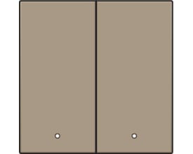 Niko Smart tangent i bronze til 2-tryks afbryder med integreret linse, viser to knapper på en neutral baggrund.