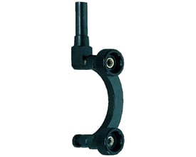 Centerholder i sort metal med 8 mm rørdiameter og justeringsknapper, designet til serie 513.