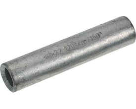 Nærbillede af Elpress DIN 46235 Al-pressemuffe 16mm², visende muffens ende med en indgravering af '22 120 / 150'.