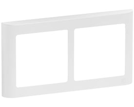 LK FUGA Soft 63 vandret designramme i hvid med antibakteriel overflade, 2 modul bredde.