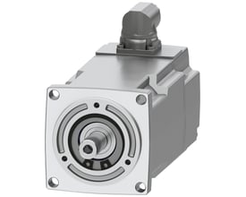 Siemens SIMOTICS S-1FK2 CT servomotor med 1,27 Nm drejningsmoment og en 20mm aksel på en hvid baggrund.