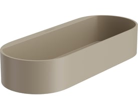 Hansgrohe opbevaringskurv i beige med mat overflade, oval form med dimensioner 250x39x100 mm.