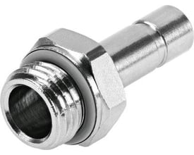 Festo lige-forskruning indstik NPQH-D-G38-S10-P10 i metal med 8 mm nominel størrelse og tætningsring.