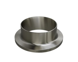 Rustfri svejsekrave med en diameter på 114,3 mm og PN16 standard, fremstillet i W 1.4404 stål.