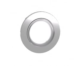 Schneider Electric Harmony XB4/ZB4 flush trykknaphoved i hvid farve med plan forsænket design til LED belysning.
