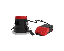 Ansell Lighting Prism Pro Downlight OCTO WiZ TW, 8W LED, med justerbar farvetemperatur og anti-genskin, vist med driver.