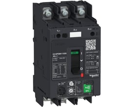 Schneider Electric TeSys GV4PEM115S6 motorværn med 115A mærkestrøm og 50kA brydeevne, vist med tænd/sluk-knap og terminaler.