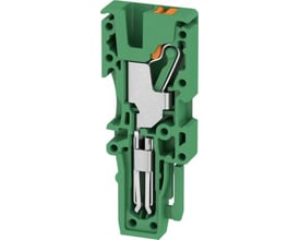 Grøn Weidmüller stik APG 2.5 L GN med PUSH IN teknologi og synlig fjederklemme, ideel til 0.5-2.5mm² ledninger.