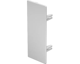 OBO Bettermann halogenfrit endestykke i lysegrå plast (RAL 7035) til WDKH-kanaler, måler 60 x 150 mm.