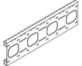 Eaton Tabula sokkelprofil i en detaljeret skitse med en bredde på 6 meter, vist fra en isometrisk vinkel.