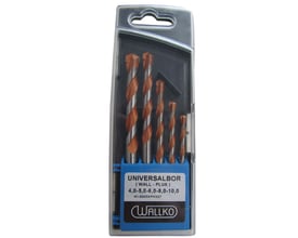 Thürmer murborsæt WPK327 med 5 stk. universalbor i størrelserne 4-10mm, pakket i klar plastæske.