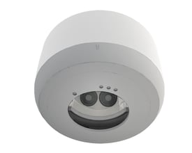 Rund B.E.G. P-sokkel/underlag i trafikhvid til model PD2N H med åbning omkring bevægelsessensoren.