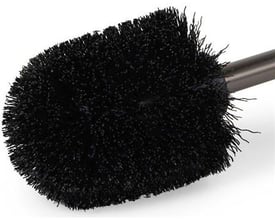 Blue Label Vida sort toiletbørste som en separat reservedel, med tætte sorte børstehår og et gråt skaft.