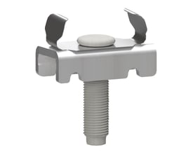 Lauritz Knudsen T-bolt 26U M10 x 30mm i varmgalvaniseret stål med en flad rund skive på toppen.