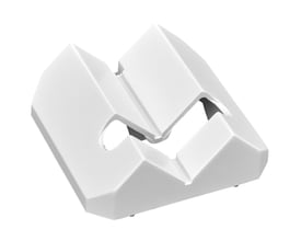 Niko hvidt hjørnebeslag, der passer til model 351-26570, vist på hvid baggrund.