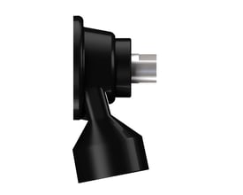 Baier støvadapter til dåsesænkerbor i sort plast, med indføring til bor på Ø 68, 79 og 82 mm.