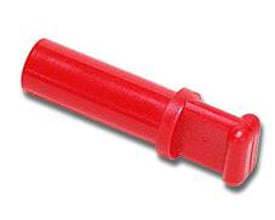 Parker Legris metrisk prop 3126 til 12mm rør, fremstillet af rød teknisk polymer, med en tydelig låsering.