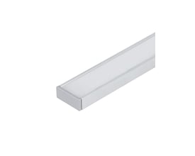 Afsluttet ende af LightSolutions aluprofil Model S med en integreret diffusor, der skaber et ensartet lys.