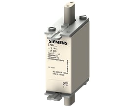 Siemens LV HRC sikringselement 3NA3 NH000 med 40A mærkestrøm og gG karakteristik på hvid baggrund.