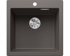 Blanco PLEON 5 UXI køkkenvask i vulkangrå SILGRANIT®, 51,5x51 cm, med hanehul og kurveventil.