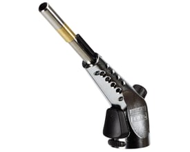 Detaljeret billede af Sievert Metal Jet 2155 blæselampe, der viser ventil og metalhuset med ventilationshuller.