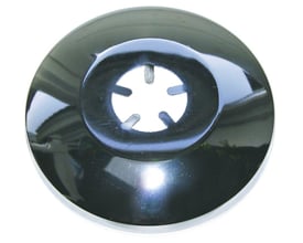 Glideroset til blandingsbatteri, sort, med en udvendig diameter på 70mm og en 22mm flig i midten.