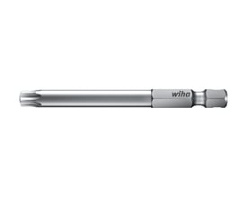 Wiha TORX T30 bit på 90 mm med 1/4" lige skaft af krom-vanadium-stål med tydelig lasermarkering.