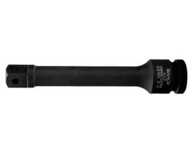 Bahco 1/2" kraftforlænger på 75 mm, fotograferet fladt med fokus på den sorte finish og præcise markeringer på siden.