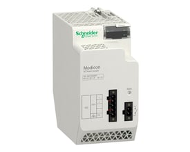 Schneider Electric Modicon DC Power Supply, 40W, 24-48 Vdc, med indgangs- og udgangsterminaler samt statusindikatorer.