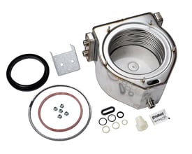 Vaillant varmeveksler VC 126/136/196 VS med synlig spiral, tilslutninger, pakninger og beslag.