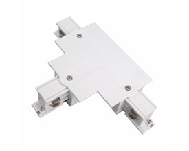 SpectrumLED LED-loftlampen med hvid kant ses som en hvid, T-formet plastdel med skruer og synlige metaldele.