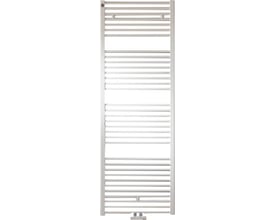 Prorad håndklædetørrer i dimensionerne 1448x600mm med en hvidlig 9016 farve, monteret på væggen med to holdere.
