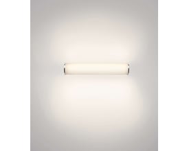 Philips Lighting myBathroom Fit væglampe i krom med varmt hvidt lys, 2x2,5W LED, monteret vandret på en lys væg.