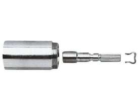 Grohe forlængelsessæt i krom til 1/2" indbygningsventiler, adskilt i tre dele for montering.