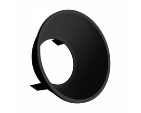 LEDlife Orbito reflektor til indbygning eller påbygning, Ø70 mm, mat sort, set skråt forfra.