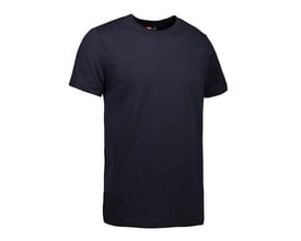 ID Identity Yes T-shirt i navyblå, størrelse XL, med rund hals og korte ærmer, vist forfra på hvid baggrund.